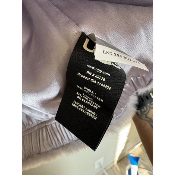 UGG Medium Mandy Faux Fur Hoodie Ii Sweater Cloudy Grey Coat Jacket - Picture 8 of 12